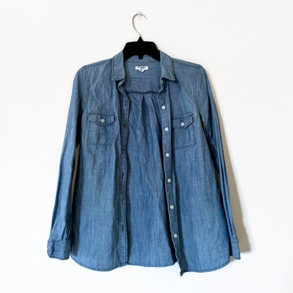 Jean material shirt, top